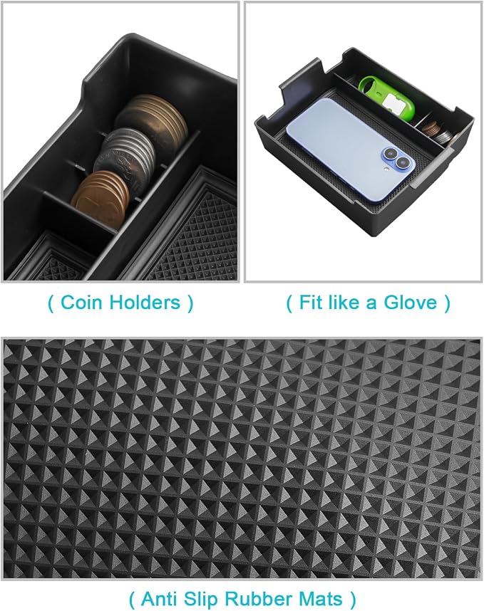 CDEFG 2PCS for 2025 2026 Ford Maverick Center Console Organizer Tray, for 2025 2026 Ford Maverick Accessories Dash Screen Organizer Dashboard Behind-Screen Storage Box - Image 6