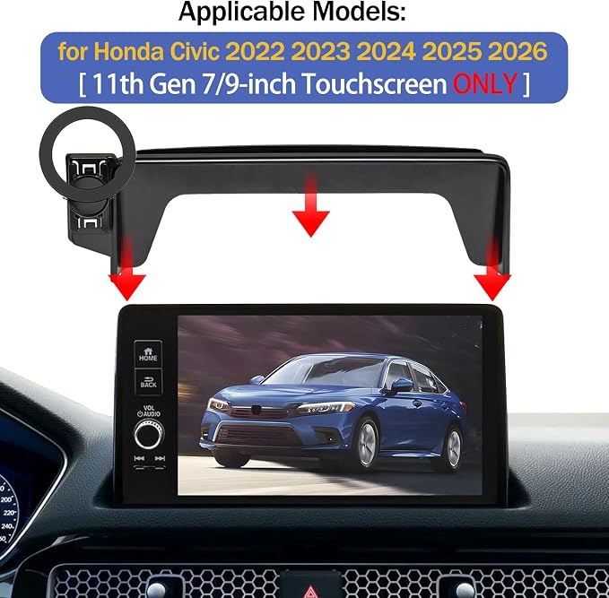 Magnetic Phone Holder for Honda Civic 2026 2025 2024 2023 2022 [11th Gen 7/9-inch Screen] Car Phone Mount for Civic Hatchback Sedan Touchscreen, Compatible with MagSafe - Image 2