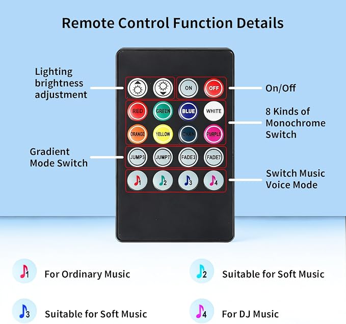 LED Lights for Car,Ambient Lights for Car,Car Footwell Lights,Car Ambient Light,16 Million Colors Music Sync,DIY Mode Multicolor LED Interior Lights for Cars,Trucks,SUVs,12V Power - Image 5