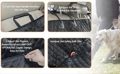ANOSOSPECIAL Dog Car Seat Cover for Back Seat, Waterproof X Large Rear Seat Protector for Pet Auto SUV Truck (XL, Black) - Image 7