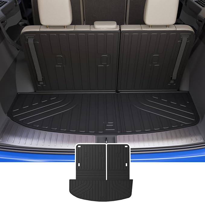 Rongtaod Trunk Mat with Backrest Mat for 2026 Hyundai Palisade Gas 7&8 Seat | Cargo Mat Cargo Liner Trunk Liner Back Seat Cover Protector TPE All Weather Palisade Accessories by Rongtaod