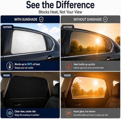 Car Rear Side Window Shades for 2015-2025 Ford F150 Rear Door Window Shade | Window Sun Shade, Breathable Privacy Window Covers, UV Protection & Heat Insulation, Sunshade for Baby Camping Napping, 2PCS - Image 3