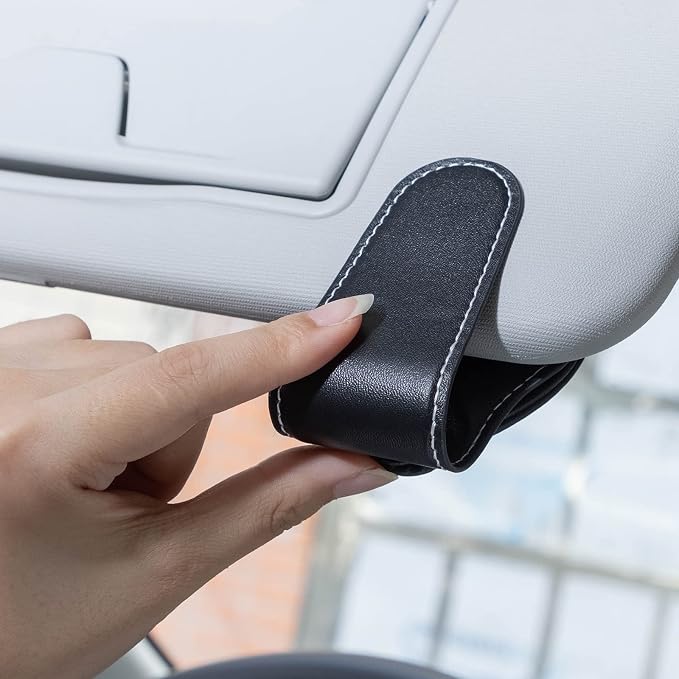 Car Sunglass Holder, Eyeglass Holder Fit BMW X1 X3 X7 X5 X6 1 3 5 6 Series Z4 7 M Series, Sunglass Hanger Mount for Car Sun Visor, Interior Accessories, Black - Image 2