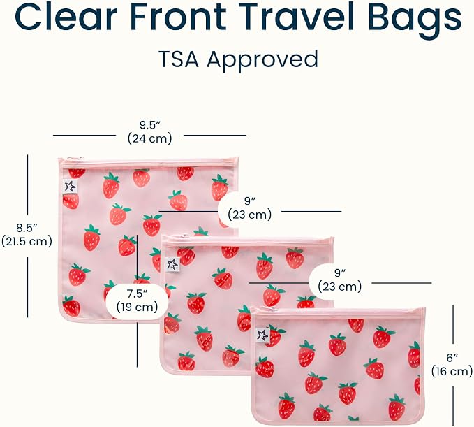 Tiny Twinkle Diaper Bag Organizing Pouches|3 Pack Mess-Proof Clear Front Travel Organizer Bags&TSA Approved Toiletry Bag Set for Baby and Mom Essentials - Image 4