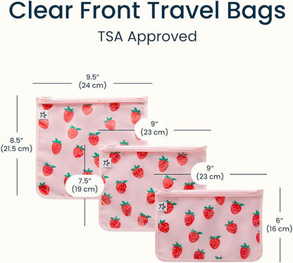 Tiny Twinkle Diaper Bag Organizing Pouches|3 Pack Mess-Proof Clear Front Travel Organizer Bags&TSA Approved Toiletry Bag Set for Baby and Mom Essentials - Image 4