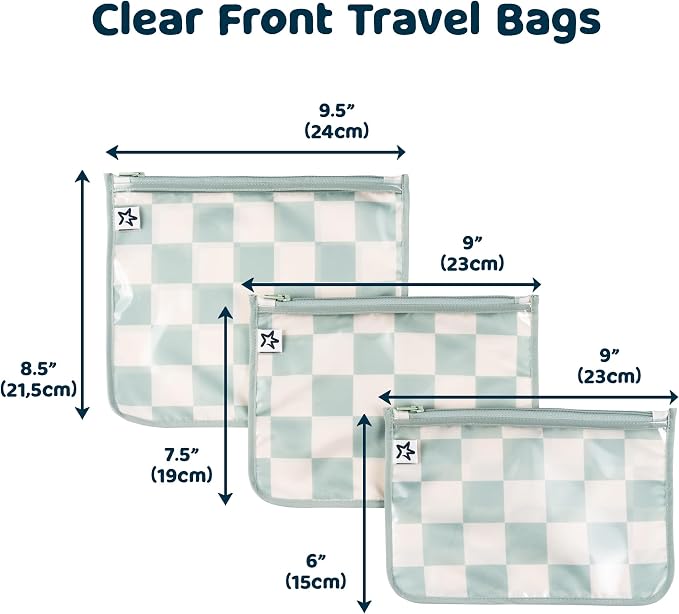 Tiny Twinkle Diaper Bag Organizing Pouches|3 Pack Mess-Proof Clear Front Travel Organizer Bags&TSA Approved Toiletry Bag Set for Baby and Mom Essentials - Image 2
