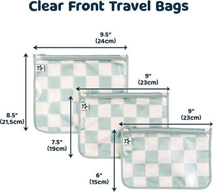 Tiny Twinkle Diaper Bag Organizing Pouches|3 Pack Mess-Proof Clear Front Travel Organizer Bags&TSA Approved Toiletry Bag Set for Baby and Mom Essentials - Image 2