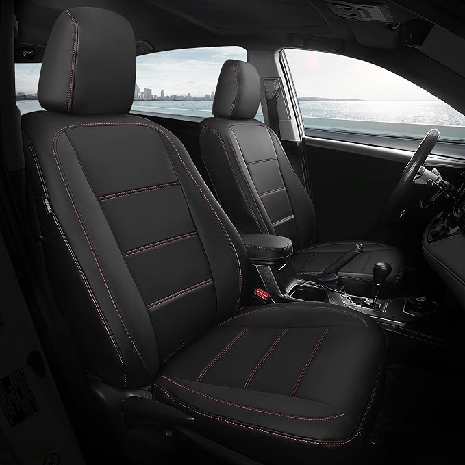 FREESOO Custom Leather Seat Covers for Toyota Corolla LE 2023-2026 | Sedan, Full Set, Waterproof, Airbag Compatible, Scratch-resistant, Anti-slip, Protector Cushion, Durable Material, Easy-clean by FREESOO