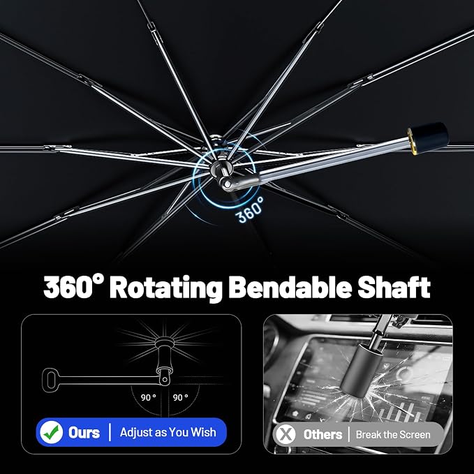 Car Windshield Sun Shade for Kia Carnival 2022-2026, Foldable Car Sunshade | For Front Window,Car Shades Umbrella with Reflective Coated Fabric, Sun Visor Keep Car Cool&Protects Interior,1:1 Exact Fit - Image 6