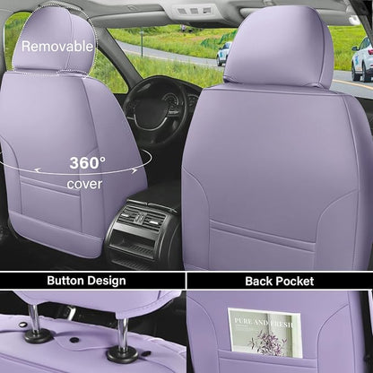 Coverado Car Seat Covers, Seat Covers for Cars, Waterproof Leather Auto Seat Protectors, Leather Car Seat Cushion, Car Interiors Accessories Universal Fit for Most Cars - Image 5