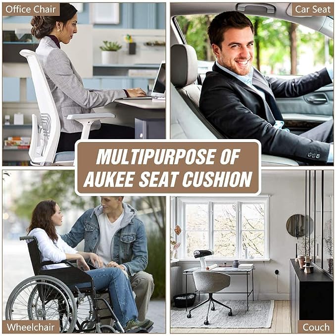 MYFAMIREA 2PCS Car Seat Cushion Pad 1.2" Thick Comfort Seat Protector for Car Driver Seat Office Chair Home Use Memory Foam Seat Cushion with Non Slip Bottom, 20'' x 18.5'', Black - Image 7