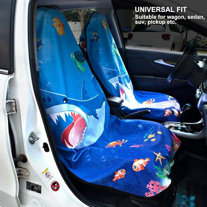 Waterproof Sweating Car Seat Cover for Post Gym Workout, Running, Swimming, Beach and Hiking, Universal Fit Non-Slip Bucket Seat Protector for Cars SUV Trucks, Machine Washable (Ocean) - Image 6