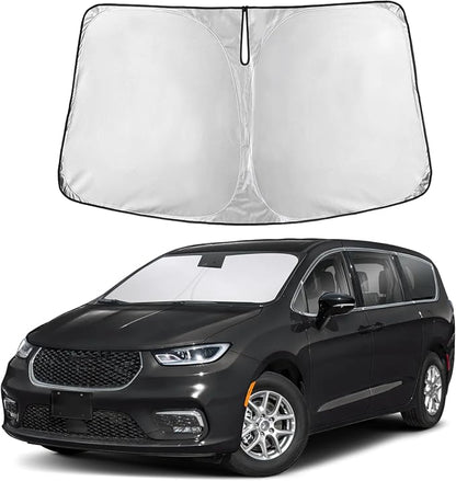 Autovir Windshield Sun Shade Fit for 2017-2024 2025 2026 Chrysler Pacifica | Sunshade, Front Car Window Shades Sun Visor, Blocks UV Rays & Heat, Car Accessories by Autovir