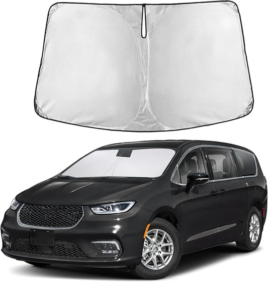 Autovir Windshield Sun Shade Fit for 2017-2024 2025 2026 Chrysler Pacifica | Sunshade, Front Car Window Shades Sun Visor, Blocks UV Rays & Heat, Car Accessories by Autovir