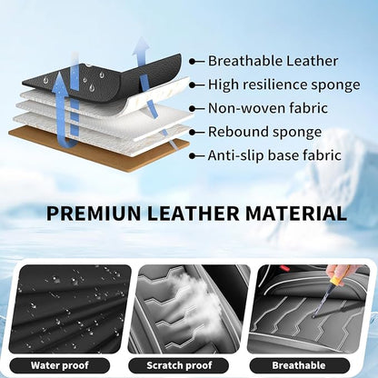 Fit Maxima Car Seat Covers Premium Leather for Nissan Maxima 2011-2025 2026. Waterproof， Breathable, Scratch-Resistant & All-Weather Seat Cushion Protector（2 Front Seats,White Line Black - Image 7