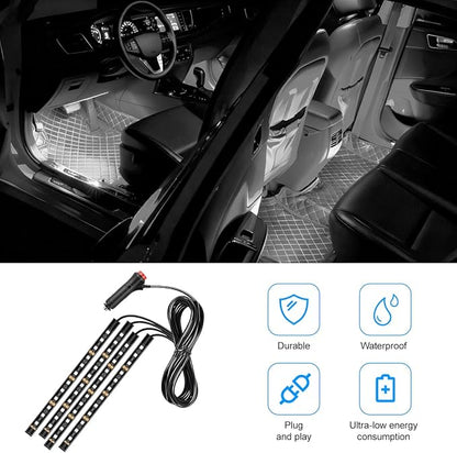 Car LED Strip Light, 12V 48 LED Vehicle Under Dash Neon Ambient Night Decor Lamp with Cigarette Lighter Plug, Automotive Interior Lighting Accessories, Universal for SUV Truck Sedan (White) - Image 5