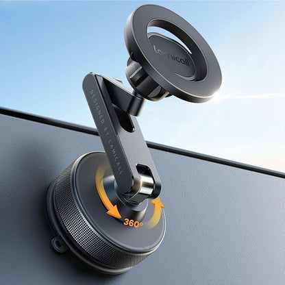 Lamicall Car Phone Holder Mount Ultra Nano Gel & 70+LBS Vacuum Suction Cup | 20X Strong Magnets 360° Phone Holders for Your Car Dashboard Windshield Car Mount for iPhone 17 16 15 Pro Max S26 S25 Black by Lamicall