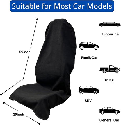 Waterproof Car Seat Cover for Front Seats, Protector for Cars SUVs Trucks, Sweat Towel Seat Covers Bucket for Gym,Workout,Beach,Hiking,Running (Black, 1PC) - Image 6