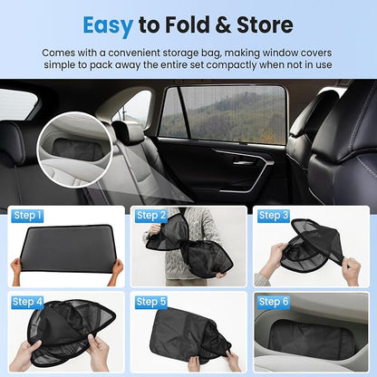 KUST Car Window Shades for 2019-2024 Toyota Corolla Accessories, Breathable Mesh Magnetic Window Covers, Rear Back Side Window Sun Shades UV Block Privacy Protection for Baby Camping Napping 2PCS - Image 8