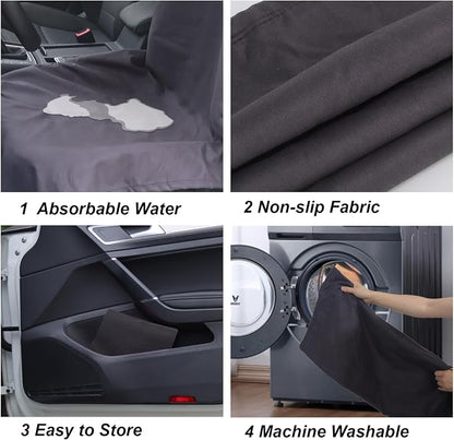 Car Seat Towel Covers Front Seats for Yoga,Gym,Workout,Sports,Running,Camping and Travel,Automotive Washable Sweat Towels Driver Seat Protector Cover Blanket for Cars Trucks (Black, 1Pcs) - Image 5