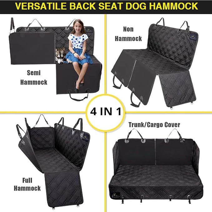 Meadowlark Dog Car Seat Cover, Heavy Duty Hammock, XL Trucks, Gray Camo - Image 3