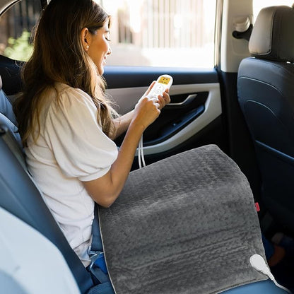 Comfytemp 12V/24V Car Electric Blanket for Back Neck Shoulders Hip 17"x33" | Portable Mini Travel Blanket for Waist, Truck, SUV, 4 Heat Settings, 11Auto-Off, Washable for Drivers Women Men Winter - Image 4