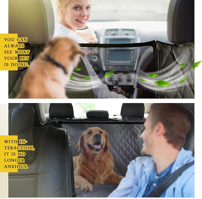 Vailge X-Large Dog Car Hammock, 100% Waterproof with Mesh Window, Scratch Prevent Anti-Slip Car Seat Covers for Back Seat - Image 2