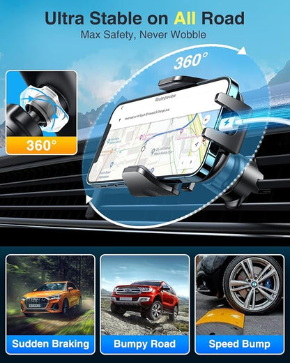 VANMASS [True Military-Grade] Car Phone Holder [Upgraded Suction & Clip] Cell Phone Mount for Dashboard Windshield Vent Truck Cradle Dash Stand for iPhone 16 Pro Max 15 14 13 12 Android, Purple - Image 9