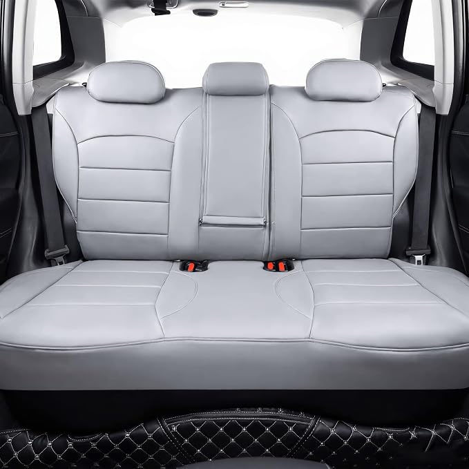 Forester Seat Covers Custom Fit for 2025 Subaru Forester (Full Set,Grey) | Rear w/Cup Holder,Waterproof Faux Leather,Breathable,Airbag Compatible,UV Resistant,Factory Look,Scratch-resistant,Luxury - Image 4