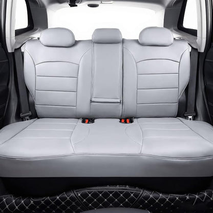Forester Seat Covers Custom Fit for 2025 Subaru Forester (Full Set,Grey) | Rear w/Cup Holder,Waterproof Faux Leather,Breathable,Airbag Compatible,UV Resistant,Factory Look,Scratch-resistant,Luxury - Image 4