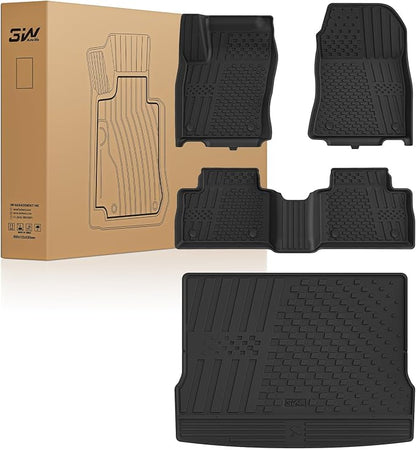 3W Floor Mats & Cargo Liner for Nissan Kicks 2025 2026 (Non Play Version) | Cargo Liner, Max Surface Coverage, Anti-Slip, Black, Durable, Custom Fit, Safety Comes First, TPE All Weather, Non-Slip by 3W
