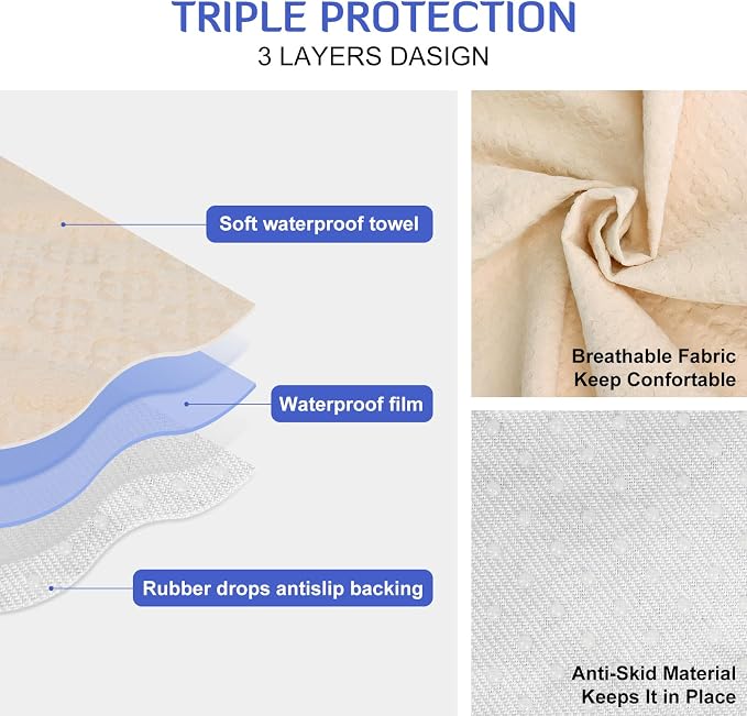 INFANZIA 2Pcs Waterproof Sweat Towel Car Seat Cover Beige, Non-Slip | Premium Bucket Carseat Protector for Trucks SUV Jeep, Universal for Post Gym Workout, Running, Swimming, Beach - Image 4