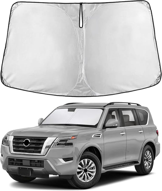 Autovir Windshield Sun Shade Fit for 2017-2022 2023 2024 Nissan Armada | Sunshade, Front Car Window Shades Sun Visor, Blocks UV Rays & Heat, Car Accessories by Autovir