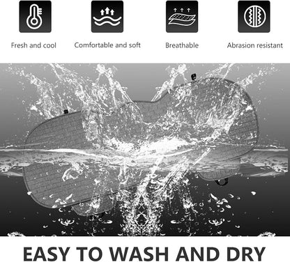 Car Seat Cover for Rear Seats, Comfortable Linen Seats Cushion Pad Mat with Storage Pockets, Anti-Slip Breathable Bottom Long Rear Seat Cover Protector for SUV Truck Van (Gray) - Image 4