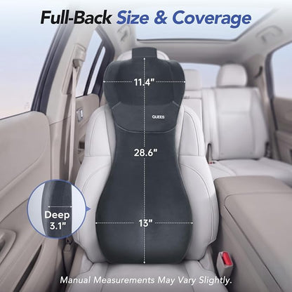 Lumbar Support Pillow for Car with Headrest, Memory Foam Cushion for Back & Neck Support, Muscle Fatigue Relief, Full-Length S-Curve Support for Long Drives, Fits Cars, SUVs, Trucks - Image 5