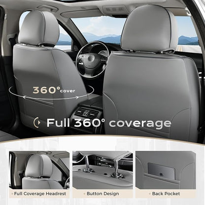 Coverado Car Seat Covers, Seat Covers for Cars, Waterproof Leather Auto Seat Protectors, Leather Car Seat Cushion, Car Interiors Accessories Universal Fit for Most Cars - Image 6