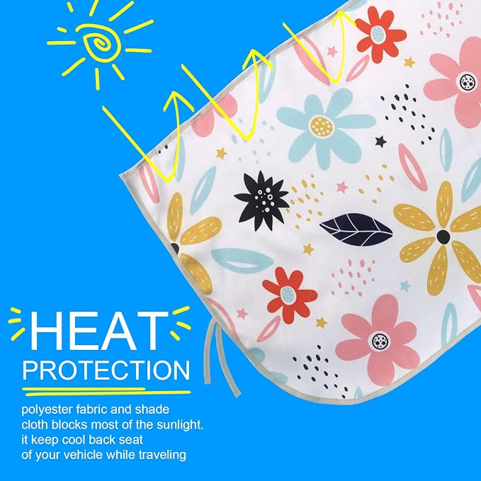 Car Window Shades for Side Windows Baby and Kids,Car Back Window Sun Shade Covers,Strong Magnetic Sunshades Curtains for Truck,27.5" x 19.5" (Flower) - Image 6