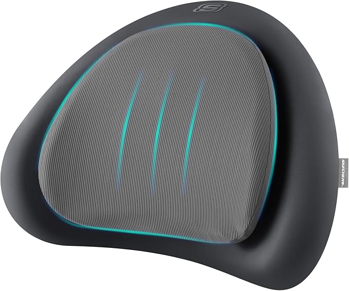 Skechers Lumbar Pillow Premium Memory Foam, Double-Layer-Office Chair Cushion for Tailbone Pain Relief,Butt Pillow for Office Chair,Car seat Cushion,Long Sitting Office Workers,and Car Drivers,Grey by Unknown