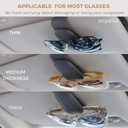 Magnetic Leather Car Sunglass Holder, Visor Sunglasses Holder Clip, 1 Pack | Suitable for Different Size Eyeglasses, Easy Opreation, Car Organziation Accessories - Image 3