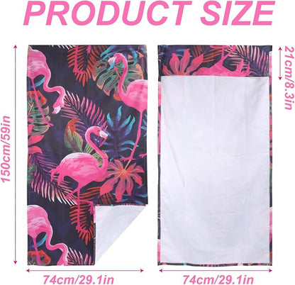 Car Seat Towel Covers Front Seats for Yoga,Gym,Workout,Sports,Running,Camping and Beach,Automotive Washable Sweat Towels Seat Protector Cover Blanket for Cars Golf Trucks (Flamingos, 1Pcs) - Image 2