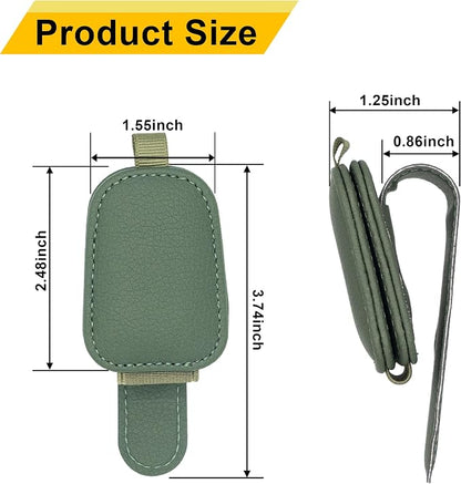 Yuoyar Magnetic Leather Sunglasses Holder for Car, 2 Packs (Green) | Magnetic Car Visor Accessories - Image 7