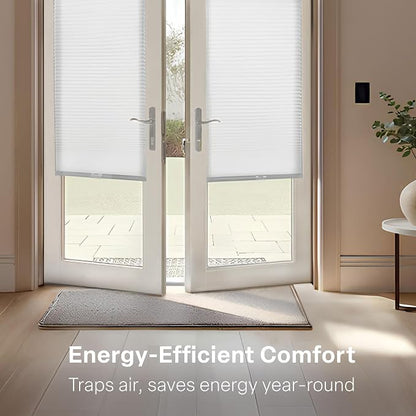 REGAL estate Adhesive Top Down Bottom Up Door Shades, White, 25 x 84 in | Damage-free removal, Ideal for renters and smooth doors, PeelMount no-drill design, Light filtering, Cordless cellular shade - Image 4