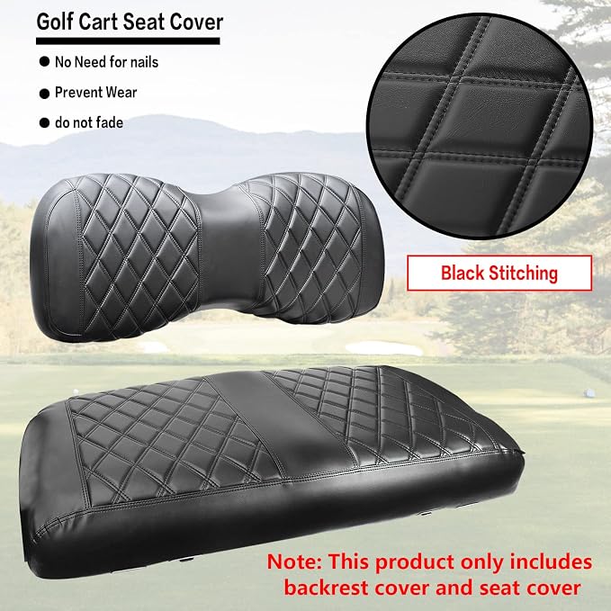 NOKINS Golf Cart Diamond Front Seat Covers for Yamaha Drive G29 & Drive 2 | Durable Vinyl Build；UV Resistant；All-Weather Protection - Image 3