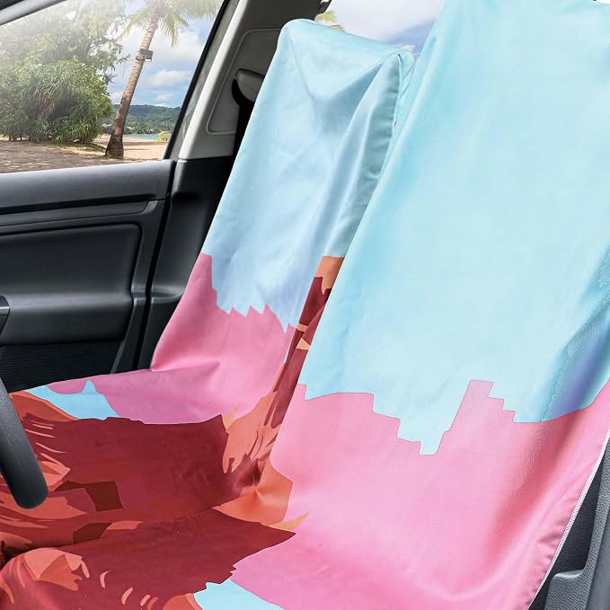 Hahafelt 2 Pack Car Seat Towel Cover with Storage Bag, Grand Canyon | 63 x 32 in Car Towel Seat Cover Non Slip Waterproof, Gym Workout Swimming Running, Machine Washable Sweat Absorbent Protector - Image 3