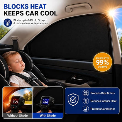 Car Rear Side Window Shades for 2015-2025 Ford F150 Rear Door Window Shade | Window Sun Shade, Breathable Privacy Window Covers, UV Protection & Heat Insulation, Sunshade for Baby Camping Napping, 2PCS - Image 2
