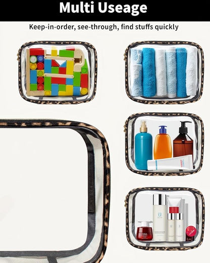 3 Pack Clear Makeup Bags for Women, TSA Approved Toiletry Bag Set for Travel Size Toiletries Carry on Travel Organizer Bags Waterproof Cosmetic Case Zipper Pouch Set Car Accessories Essentials - Image 7