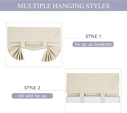RYB HOME Classroom Door Window Cover, 100% Blackout Lockdown Shades | Linen Textured, Block Views, Privacy Sidelight Blids, For Glass Door School Office Nursery, W12 x L40, Beige, 1 Panel - Image 4