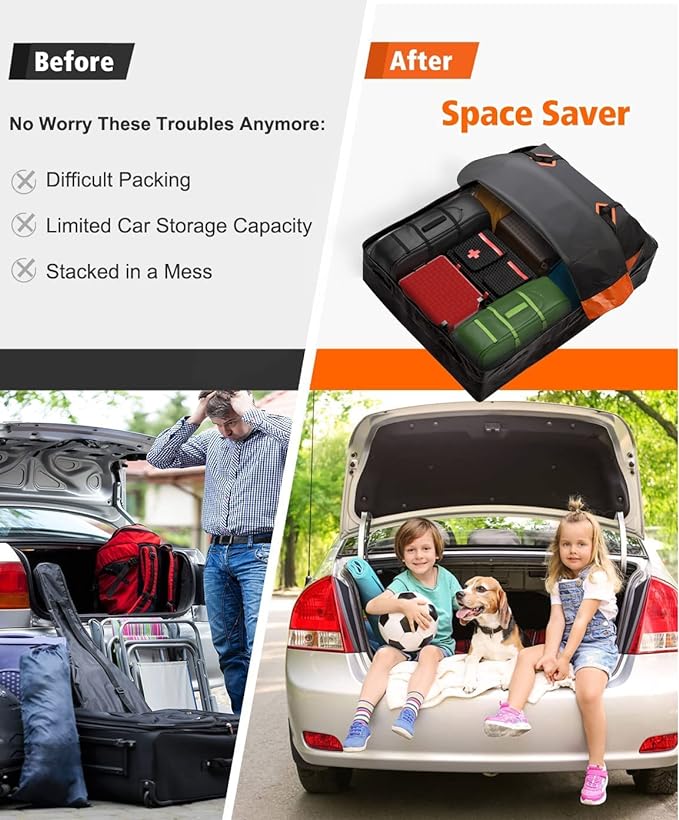 Car Rooftop Cargo Carrier Roof Bag Waterproof for All Top of Vehicle with/Without Rack Includes Topper Anti-Slip Mat + Reinforced Straps + 6 Door Hooks + Luggage Lock | for All Top of Vehicle with/Without Rack Includes Topper Anti-Slip Mat + Reinforced... - Image 7