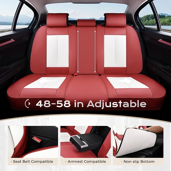 Coverado Car Seat Covers, Seat Covers for Cars, Waterproof Leather Auto Seat Protectors, Leather Car Seat Cushion, Car Interiors Accessories Universal Fit for Most Cars - Image 7