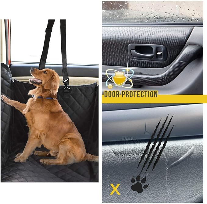 Vailge X-Large Dog Car Hammock, 100% Waterproof with Mesh Window, Scratch Prevent Anti-Slip Car Seat Covers for Back Seat - Image 3